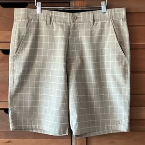 Men's Hang Ten Size 36 Casual Shorts Khaki Plaid Summer Preppy
